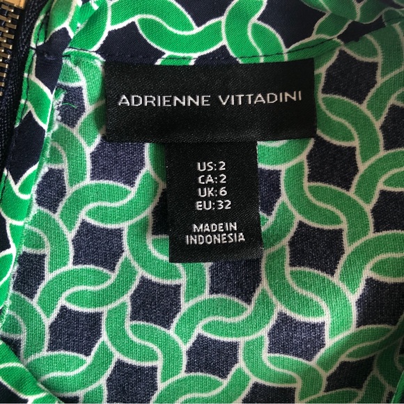 Adrienne Vittadini Green - Navy Blue Dress Size 2 - Picture 4 of 12